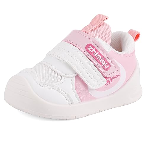 Cheerful Mario 1-3 Jahre Baby Sneaker Baby Jungen Mädchen Lauflernschuhe Kleinkinder Schuhe Atmungsaktiv und Antirutsch Hellrosa 23 EU von Cheerful Mario