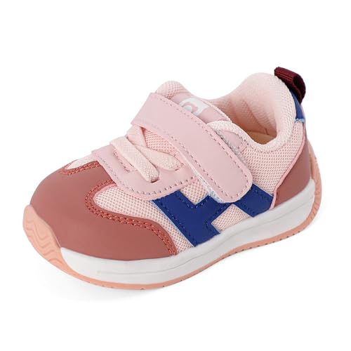 Cheerful Mario 1-3 Jahre Baby Sneaker Baby Jungen Mädchen Lauflernschuhe Kleinkinder Schuhe Atmungsaktiv und Antirutsch Rosa-B 20.5 EU von Cheerful Mario