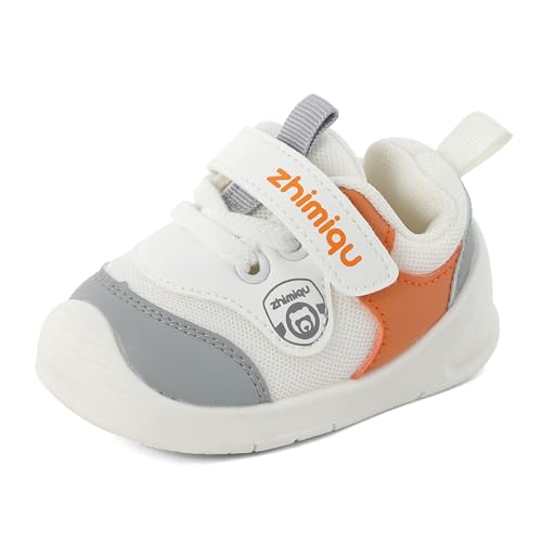 Cheerful Mario 1-3 Jahre Baby Sneaker Baby Jungen Mädchen Lauflernschuhe Kleinkinder Schuhe Atmungsaktiv und Antirutsch Weiß-A 22 EU von Cheerful Mario