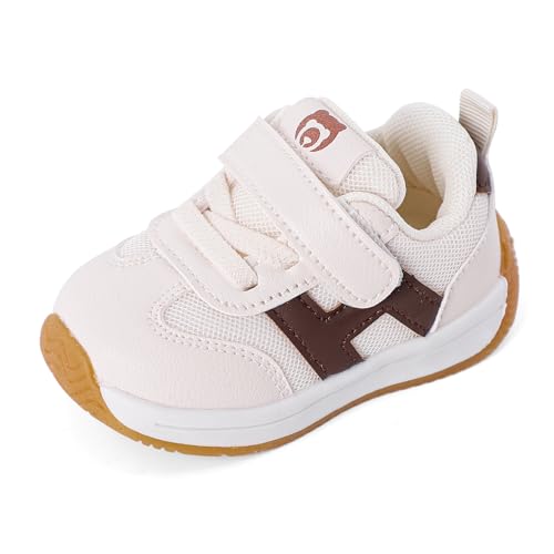 Cheerful Mario 1-3 Jahre Baby Sneaker Baby Jungen Mädchen Lauflernschuhe Kleinkinder Schuhe Atmungsaktiv und Antirutsch Weiß-B 20.5 EU von Cheerful Mario