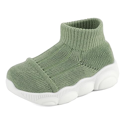 Cheerful Mario 1-4 Jahre Lauflernschuhe Baby Jungen Mädchen Krabbelschuhe Hausschuhe Sockenschuhe für Kleinkind Grün 21/22 EU von Cheerful Mario