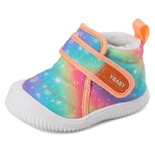 Cheerful Mario 1-5 Jahre Baby Jungen Mädchen Stiefel Lauflernschuhe Kleinkinder Winter Stiefel Warne Fell Gefüttert Winterscuhe Neon 26 EU von Cheerful Mario