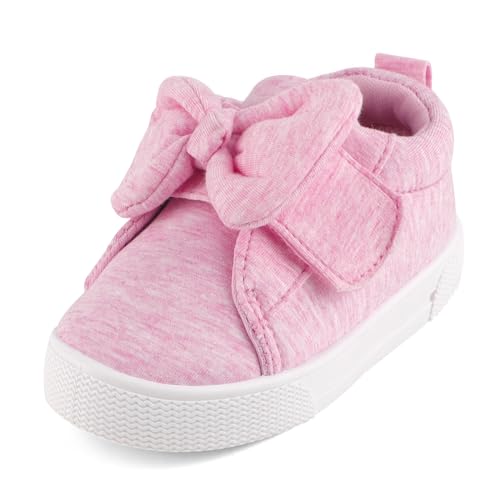 Cheerful Mario 1-5 Jahre Baby Mädchen Canvas Schuhe Casual Sneakers Kleinkindschuhe Leuchtschuhe Freizeitschuhe Mit Bogenknoten Rosa 22 EU von Cheerful Mario