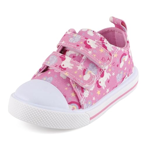 Cheerful Mario 1-5 Jahre Baby Mädchen Canvas Schuhe Mode Segeltuchschuhe Freizeit Sneakers für Kleinkind Mädchen Einhorn Rosa 20 EU von Cheerful Mario