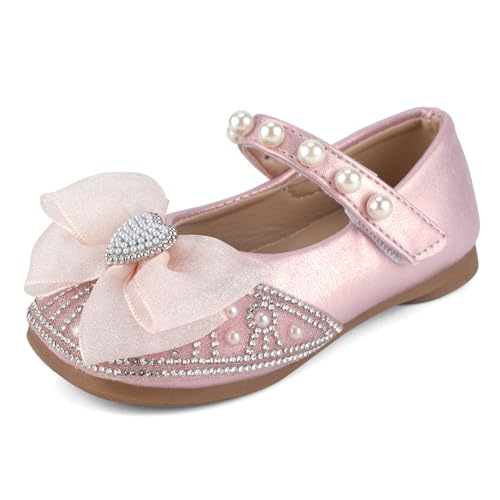 Cheerful Mario 1-5 Jahre Ballerina Schuhe Mädchen Prinzessin Mary Jane Schuhe Für Baby Kleinkinder Mädchen Nachahmungsperle Rosa 21 EU von Cheerful Mario