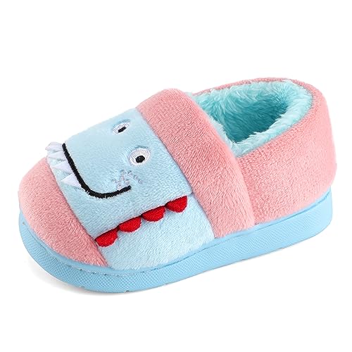 Cheerful Mario 1-5 Jahre Hausschuhe Kinder Mädchen Jungen Winter Pantoffeln Wärme Plüschfutter Monster Rosa 24/25 EU von Cheerful Mario