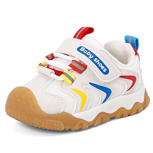 Cheerful Mario 1-5 Jahre Lauflernschuhe Baby Jungen Mädchen Kleinkinder Sneaker Turnschuhe Leichtes Rutschschutz Flexibel Beige 26 EU von Cheerful Mario