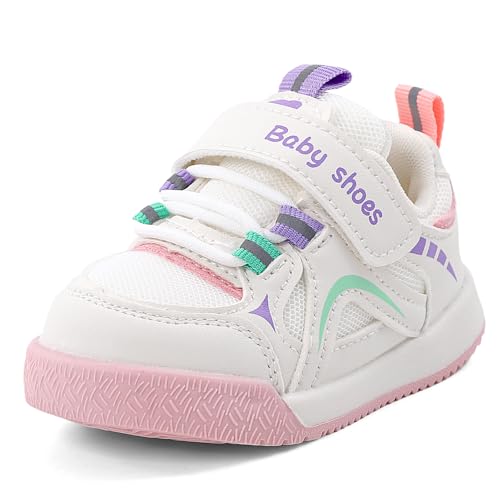 Cheerful Mario 1-5 Jahre Lauflernschuhe Baby Jungen Mädchen Kleinkinder Sneaker Turnschuhe Leichtes Rutschschutz Flexibel Rosa-A 20.5 EU von Cheerful Mario