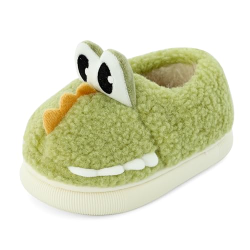 Cheerful Mario 1-5 Jahre Winter Hausschuhe Baby Mädchen Jungen Warme Plüsch Gefüttert Slippers Für Kleinkinder Niedlich Tiere und Leicht Grün 27 EU von Cheerful Mario