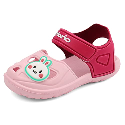Cheerful Mario 2-5 T Kleinkinder Sandalen Gummi Junge Mädchen Strandsandalen Gartenschuhe Barfußschuhe in Sommer Rosa 28/28.5 EU von Cheerful Mario