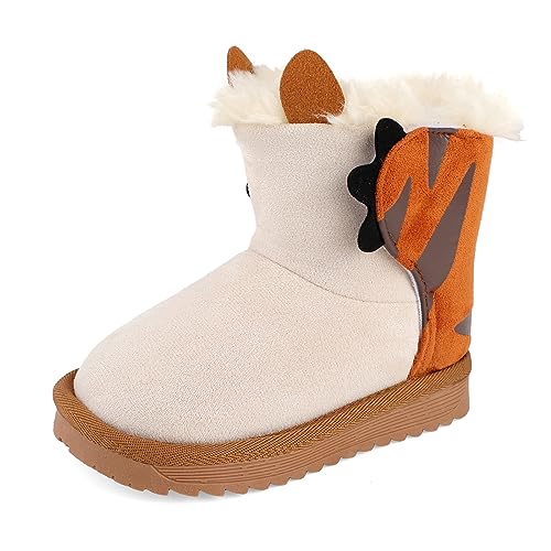 Cheerful Mario 1-7 Jahr Kinder Winter Stiefel Jungen Mädchen Warmes Plüsch Gefüttert Schneestiefel Braun 22/23 EU von Cheerful Mario