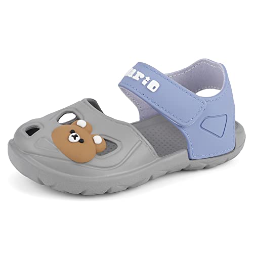 Cheerful Mario 2-5 T Kleinkinder Sandalen Gummi Junge Mädchen Strandsandalen Gartenschuhe Barfußschuhe in Sommer Grau 27/27.5 EU von Cheerful Mario
