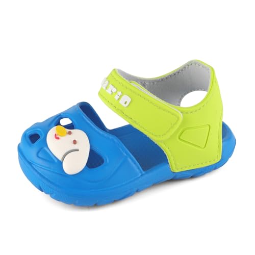 Cheerful Mario 2-5 T Kleinkinder Sandalen Gummi Junge Mädchen Strandsandalen Gartenschuhe Barfußschuhe in Sommer Hellblau 23/24 EU von Cheerful Mario