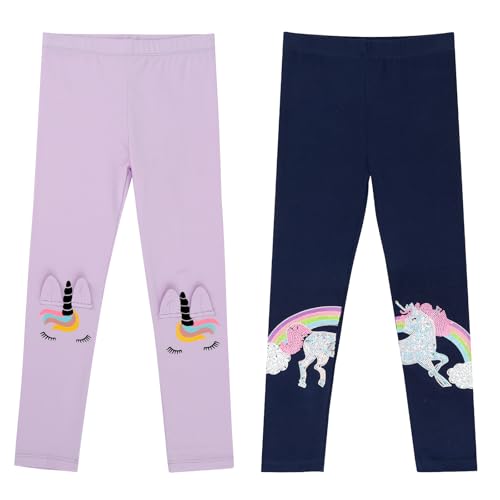 Cheerful Mario 2-7 Jaher Multipack Leggings Mädchen Kleinkind Baumwolle Hosen Lang Weich und Bequem Set D 6-7 Jahre von Cheerful Mario