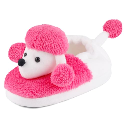 Cheerful Mario 2-7 Jahren Hausschuhe Kinder Mädchen Junge Warm Plüsch Pantoffeln Winter Home Schuhe Fushia 24/25 EU von Cheerful Mario