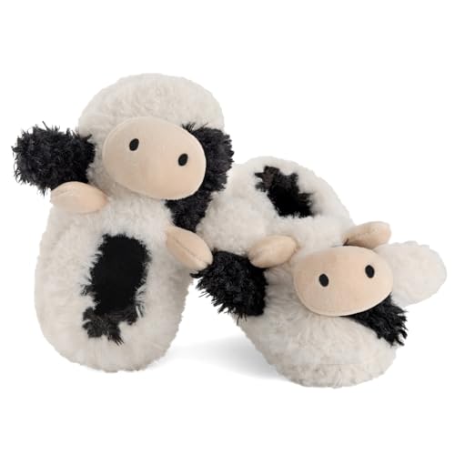 Cheerful Mario 2-7 Jahren Hausschuhe Kinder Mädchen Junge Warm Plüsch Pantoffeln Winter Home Schuhe Kuh 27/28 EU von Cheerful Mario