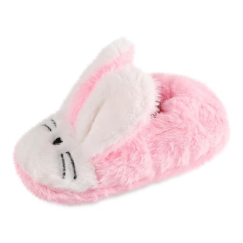Cheerful Mario 2-7 Jahren Hausschuhe Kinder Mädchen Junge Warm Plüsch Pantoffeln Winter Home Schuhe Rosa Hase 22/23 EU von Cheerful Mario