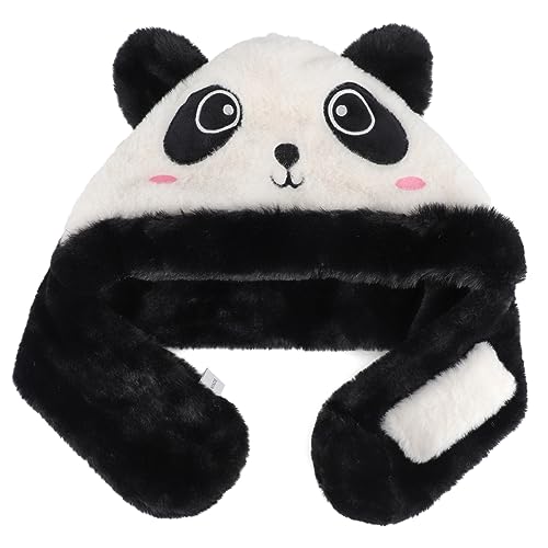 Cheerful Mario 3-8 Jahre Super Warm Mützenschal Mädchen Kinder 2 in 1 Wintermütze Mädchen Mit Hasenohren Mütze Schal Set Panda von Cheerful Mario