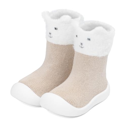 Cheerful Mario 6-24 Monate Baby Sockenschuhe Krabbelschuhe Für Baby Jungen Mädchen Erster Schuhe Lauflernschuhe Weich und Rutschschutz Kachi-A 20 EU von Cheerful Mario