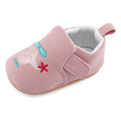 Cheerful Mario Hausschuhe für Baby Jungen Mädchen Baby Lauflernschuhe Krabbelschuhe Baby Crib Schuhe Anti-Rutsch Pfirsichrosa 6-12 Monate (Etikett 120) von Cheerful Mario