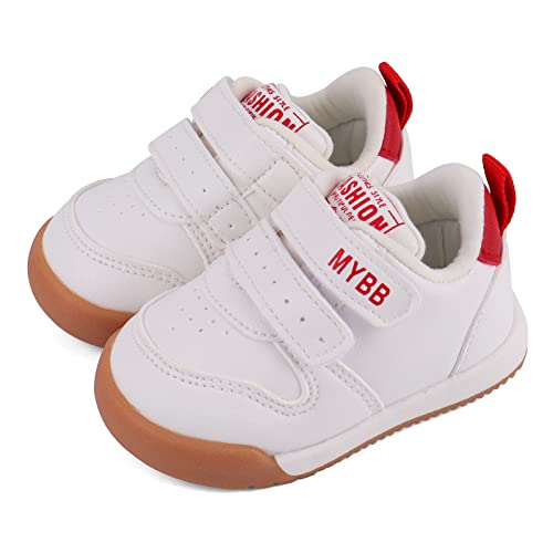 Cheerful Mario Baby Lauflernschuhe für Jungen Mädchen Kleinkinder rutschfeste Sohle Weiß-R 19 EU von Cheerful Mario