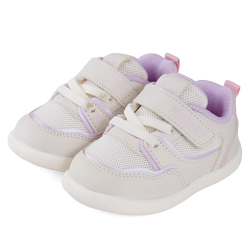 Cheerful Mario Baby Lauflernschuhe für Jungen Mädchen LleinLinder rutschfeste Sohle Weiß-V 22 EU von Cheerful Mario