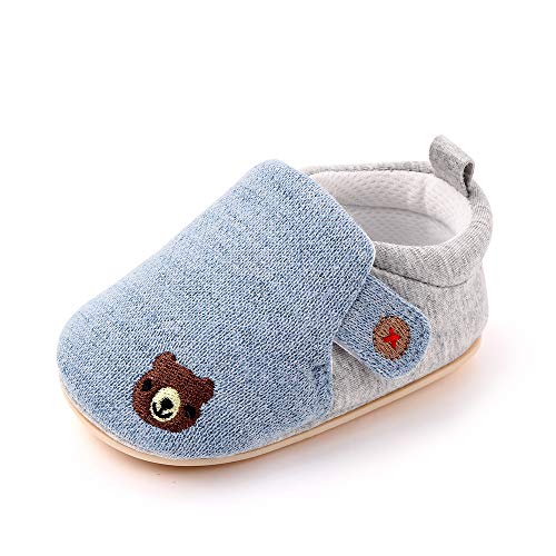 Cheerful Mario Hausschuhe für Baby Jungen Mädchen Lauflernschuhe Krabbelschuhe Kleinkind Crib Schuhe Blau 12-18 Monate (Etikett 130) von Cheerful Mario