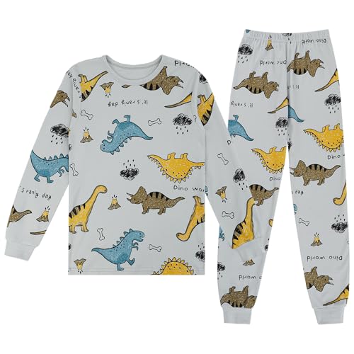 Cheerful Mario Baumwolle Schlafanzug Jungen Lange Ärmel Pyjama Set Für Kleinkinder Kinder in Herbst Winter Dino-A 152 von Cheerful Mario