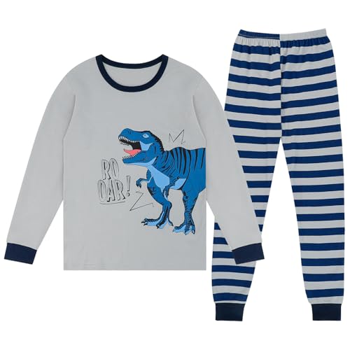Cheerful Mario Baumwolle Schlafanzug Jungen Lange Ärmel Pyjama Set Für Kleinkinder Kinder in Herbst Winter Dino-C 152 von Cheerful Mario