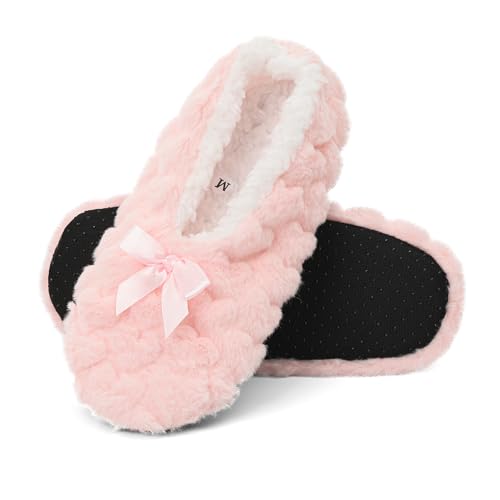 Cheerful Mario Katze Hausschuh socken für Damen Weiche Wärmesocken Sherpa Lining Stoppersocken Rutschfeste Hüttensocken Haussocken Hellrosa L von Cheerful Mario