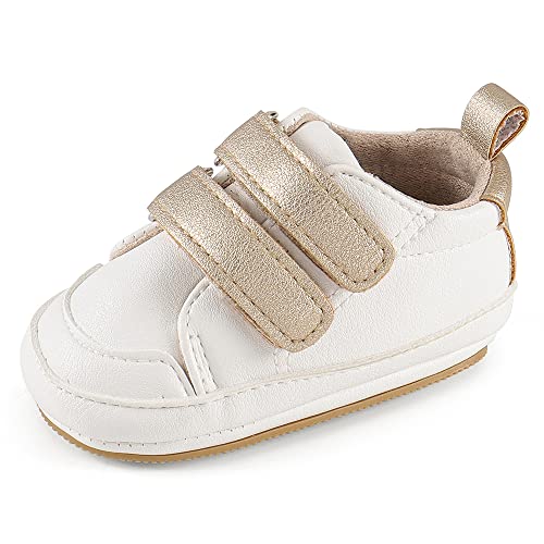 Cheerful Mario Lauflernschuhe Baby Jungen Mädchen Weiches PU-Leder Babyschuhe Erste Schuhe Antirutsch G Weiß 3-6 Monate von Cheerful Mario