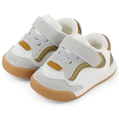 Cheerful Mario Baby Lauflernschuhe für Jungen Mädchen Kleinkinder rutschfeste Sohle Braun B 19.5 EU von Cheerful Mario