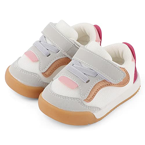 Cheerful Mario Baby Lauflernschuhe für Jungen Mädchen Kleinkinder rutschfeste Sohle Rosa B 18 EU von Cheerful Mario