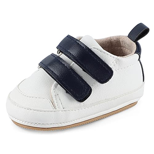 Cheerful Mario Lauflernschuhe Baby Jungen Mädchen Weiches PU-Leder Babyschuhe Erste Schuhe Antirutsch M Weiß 12-18 Monate von Cheerful Mario