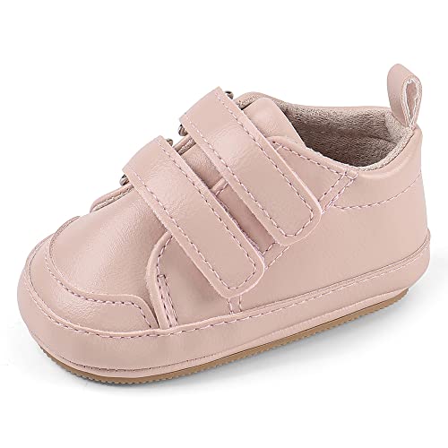 Cheerful Mario Lauflernschuhe Baby Jungen Mädchen Weiches PU-Leder Babyschuhe Erste Schuhe Antirutsch Rein Rosa 6-12 Monate von Cheerful Mario