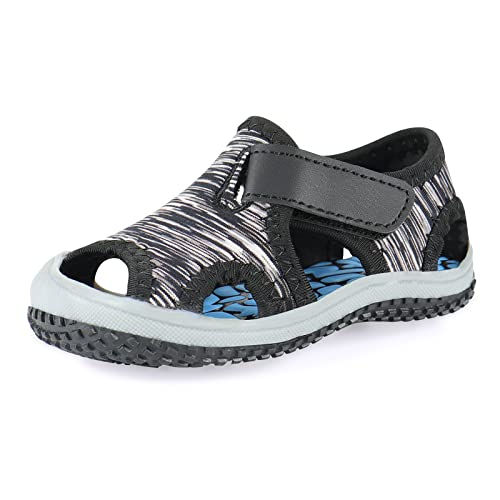 Cheerful Mario Sommer Sandalen Für Kinder Jungen Mädchen 1-7 Jahre Kleinkind Strandschuhe Aquaschuhe Belüftung Rutschfest Schwarz 22 EU von Cheerful Mario