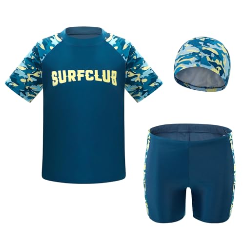 Cheerful Mario UV Badebekleidung Jungen Kurzarm Schutzkleidung Kinder Badeanzug Bademode Blau 5-6 Jahre von Cheerful Mario