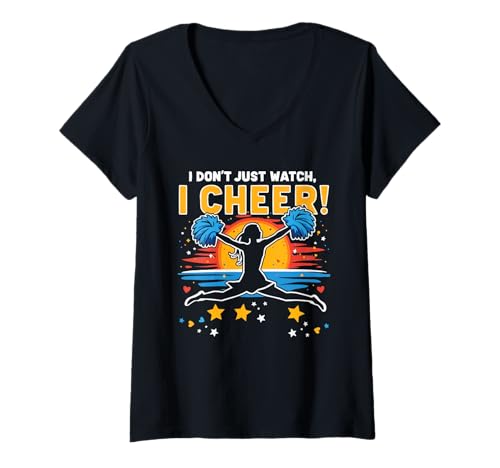 Damen Cheer Dad Cheerleader Cheer Squad Cheerleading T-Shirt mit V-Ausschnitt Damen Cheer Dad Cheerleader Cheer Squad Cheerleading T-Shirt mit V-Ausschnitt von Cheerleader Cheerleading Cheer Dad