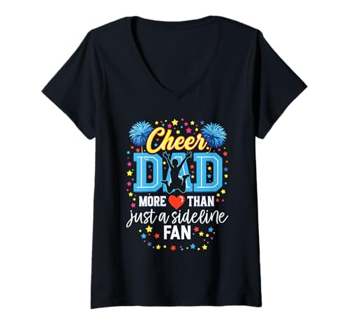Damen Cheer Dad Cheerleader Cheer Squad Cheerleading T-Shirt mit V-Ausschnitt Damen Cheer Dad Cheerleader Cheer Squad Cheerleading T-Shirt mit V-Ausschnitt von Cheerleader Cheerleading Cheer Dad
