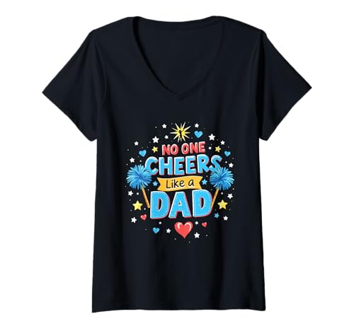 Damen Cheer Dad Cheerleader Cheer Squad Cheerleading T-Shirt mit V-Ausschnitt Damen Cheer Dad Cheerleader Cheer Squad Cheerleading T-Shirt mit V-Ausschnitt von Cheerleader Cheerleading Cheer Dad