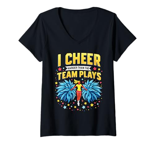 Damen Cheer Dad Cheerleader Cheer Squad Cheerleading T-Shirt mit V-Ausschnitt Damen Cheer Dad Cheerleader Cheer Squad Cheerleading T-Shirt mit V-Ausschnitt von Cheerleader Cheerleading Cheer Dad