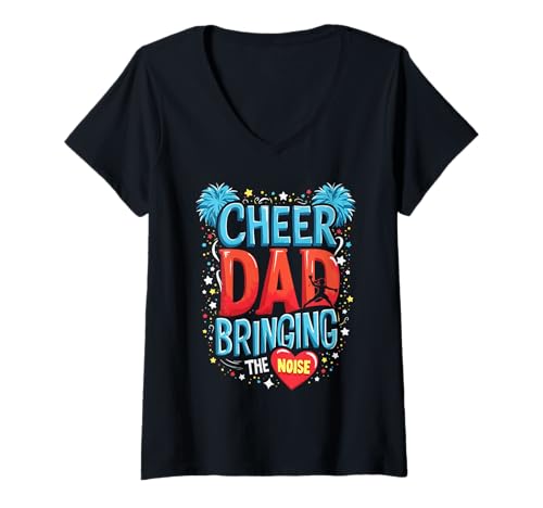 Damen Cheer Dad Cheerleader Cheer Squad Cheerleading T-Shirt mit V-Ausschnitt Damen Cheer Dad Cheerleader Cheer Squad Cheerleading T-Shirt mit V-Ausschnitt von Cheerleader Cheerleading Cheer Dad
