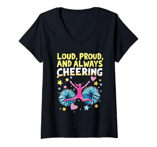 Damen Cheer Dad Cheerleader Cheer Squad Cheerleading T-Shirt mit V-Ausschnitt Damen Cheer Dad Cheerleader Cheer Squad Cheerleading T-Shirt mit V-Ausschnitt von Cheerleader Cheerleading Cheer Dad