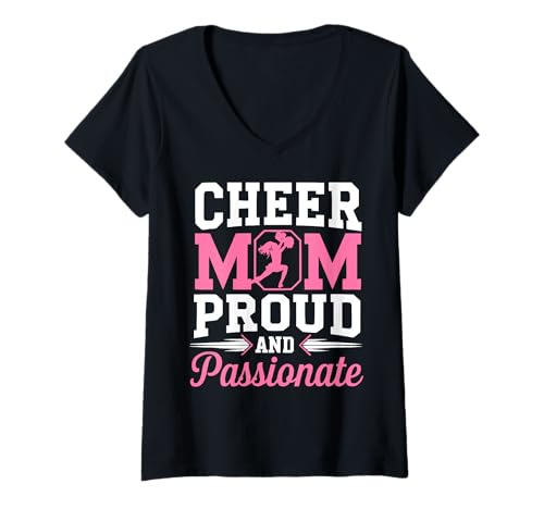 Damen Cheer Mama Cheerleader Cheer Squad Cheerleading T-Shirt mit V-Ausschnitt Damen Cheer Mama Cheerleader Cheer Squad Cheerleading T-Shirt mit V-Ausschnitt von Cheerleader Cheerleading Cheer Mom