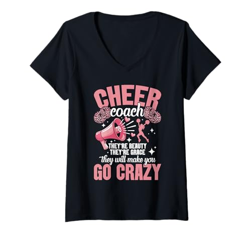 Damen Cheer Coach Tasche Zubehör – Cheer Coach T-Shirt mit V-Ausschnitt Damen Cheer Coach Tasche Zubehör – Cheer Coach T-Shirt mit V-Ausschnitt von Cheerleader Outfit - Cheerleader Training Zubehör