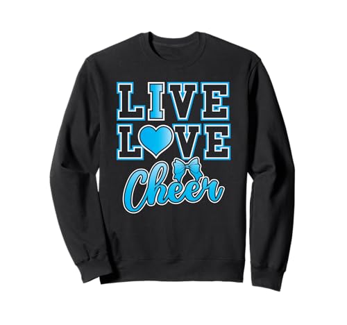 Live Love Cheer Coquette Blue I Love Cheer Bow Sport für Mädchen Sweatshirt Live Love Cheer Coquette Blue I Love Cheer Bow Sport für Mädchen Sweatshirt von Cheerleader Sport Team Bow Cheer Squad Girls Gifts