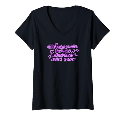 Damen Cheerleader machen das Üben einfach – lustige Cheerleader T-Shirt mit V-Ausschnitt Damen Cheerleader machen das Üben einfach – lustige Cheerleader T-Shirt mit V-Ausschnitt von Cheerleaders Making Practice Look Easy