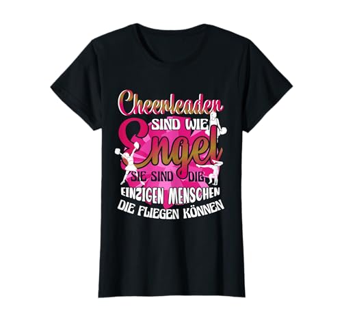 Cheerleading Choreographie Geschenkideen Damen Cheerleaderinnen sind wie Engel T-Shirt Schwarz V-Ausschnitt Kurzarm S von Cheerleading Choreographie Geschenkideen