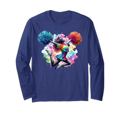Cheerleader Pom Poms Tie DyeCheerleading Cheer Girls Outfit Langarmshirt Cheerleader Pom Poms Tie DyeCheerleading Cheer Girls Outfit Langarmshirt von Cheerleading Costume Colorful Gifts