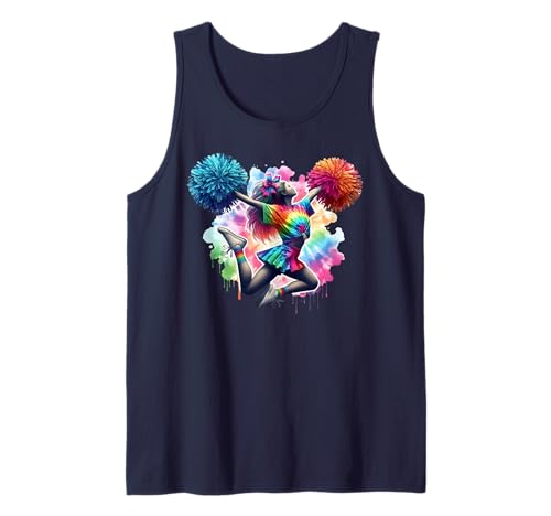Cheerleader Pom Poms Tie DyeCheerleading Cheer Girls Outfit Tank Top von Cheerleading Costume Colorful Gifts